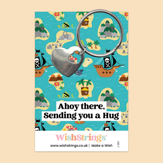 Ahoy there, Pirate Hugs - Heart Keyring