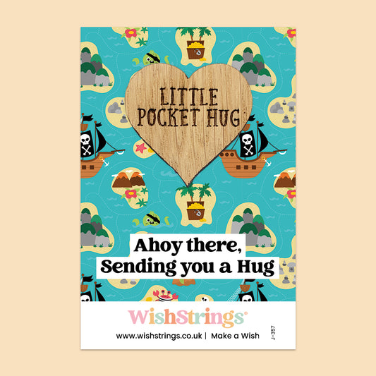 Pocket Hug - Ahoy There, Sending You a Hug | Fun Pirate-Themed Gift | Keepsake Token for Sending Hugs & Nautical Adventure Lovers