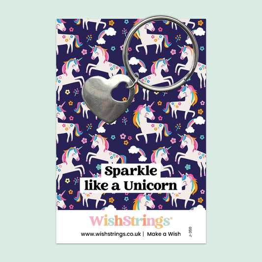 Sparkle like a Unicorn - Heart Keyring