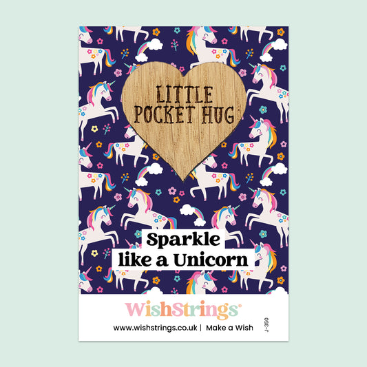 Pocket Hug - Sparkle Like a Unicorn, Magical Unicorn Theme Design | Enchanting Gift for Positivity & Support | Keepsake Token for Sending Hugs, Love & a Magical Pick-Me-Up