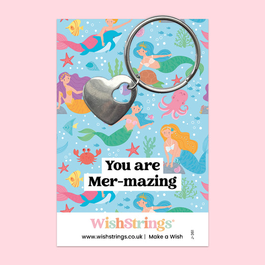 Mermaid, Mer-mazing - Heart Keyring