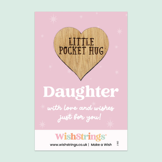 WishStrings “Daughter” Pocket Hug | Thoughtful Gift from Mum or Dad | Sentimental Keepsake Token | Thinking of You Gift for Daughter | Gift Under £5