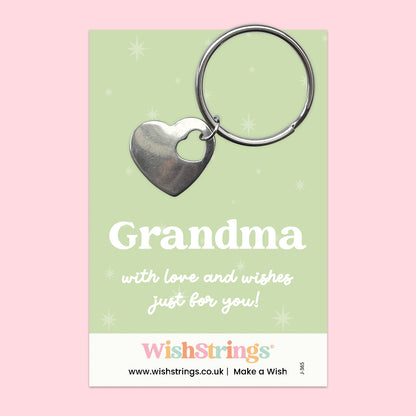 Grandma - Heart Keyring