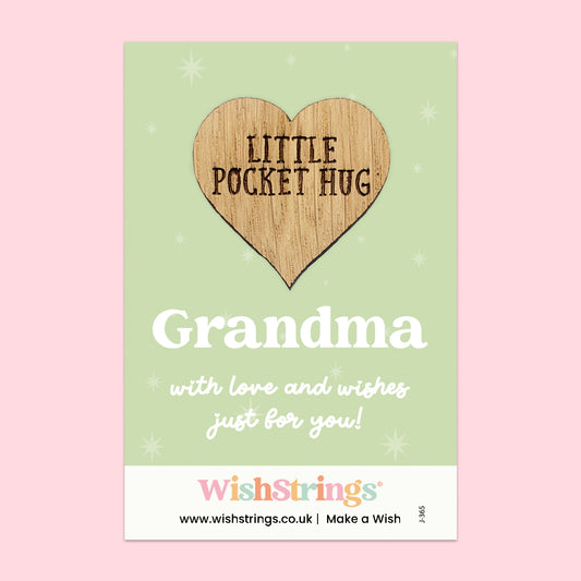 WishStrings “Grandma” Pocket Hug | Sentimental Gift for Nan | Heartfelt Keepsake Token from Grandchildren | Thinking of You | Letterbox Gift Under £5