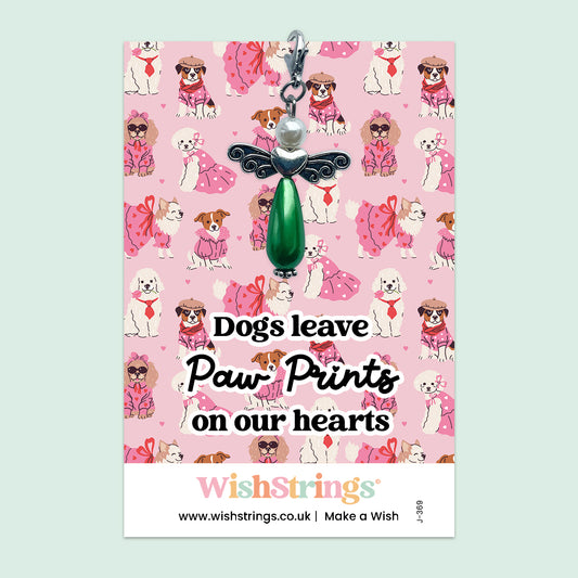 Dogs Leave Paw Prints on Our Hearts - Wish Angel Clip
