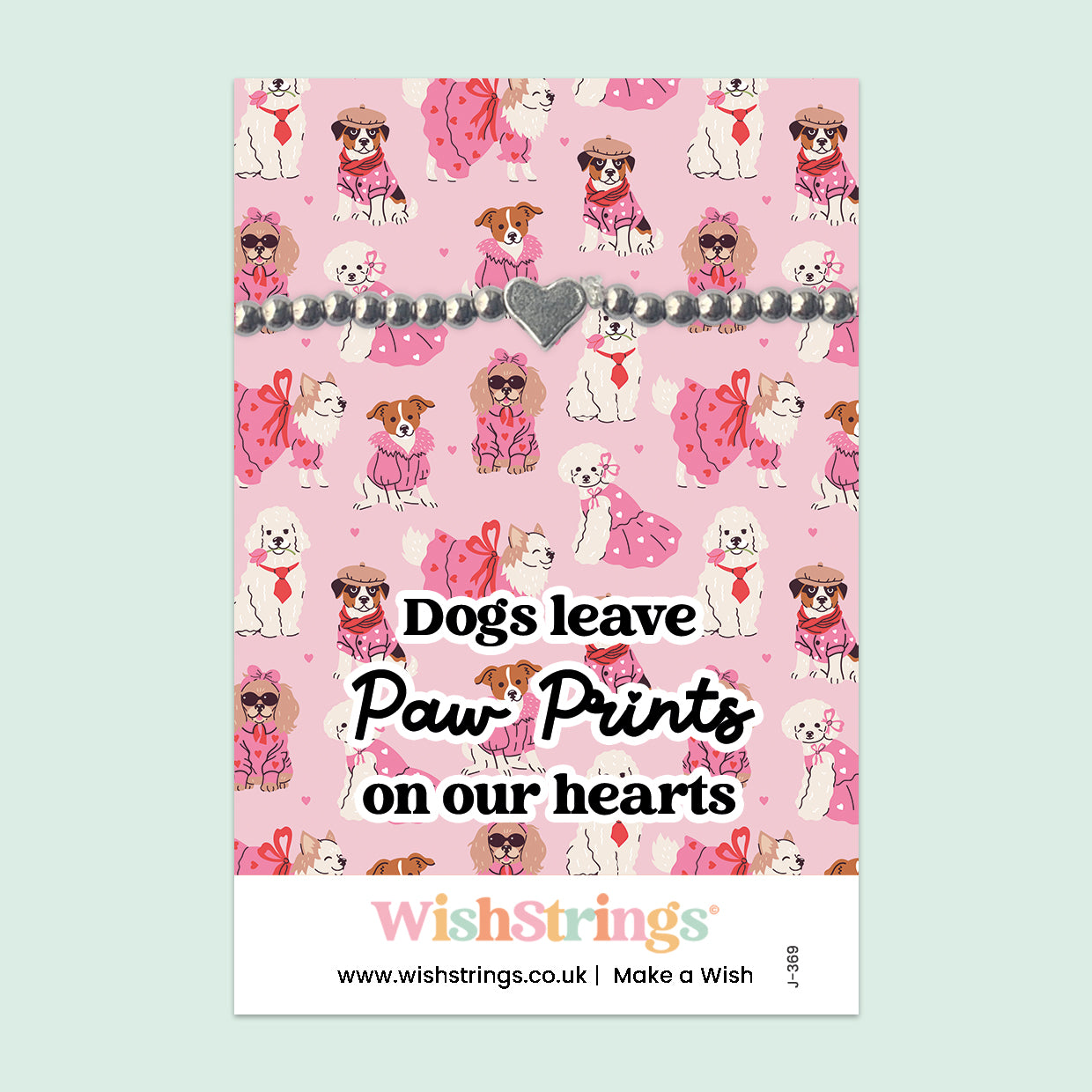 Dogs Leave Paw Prints on Our Hearts - Heart Stretch Bracelet