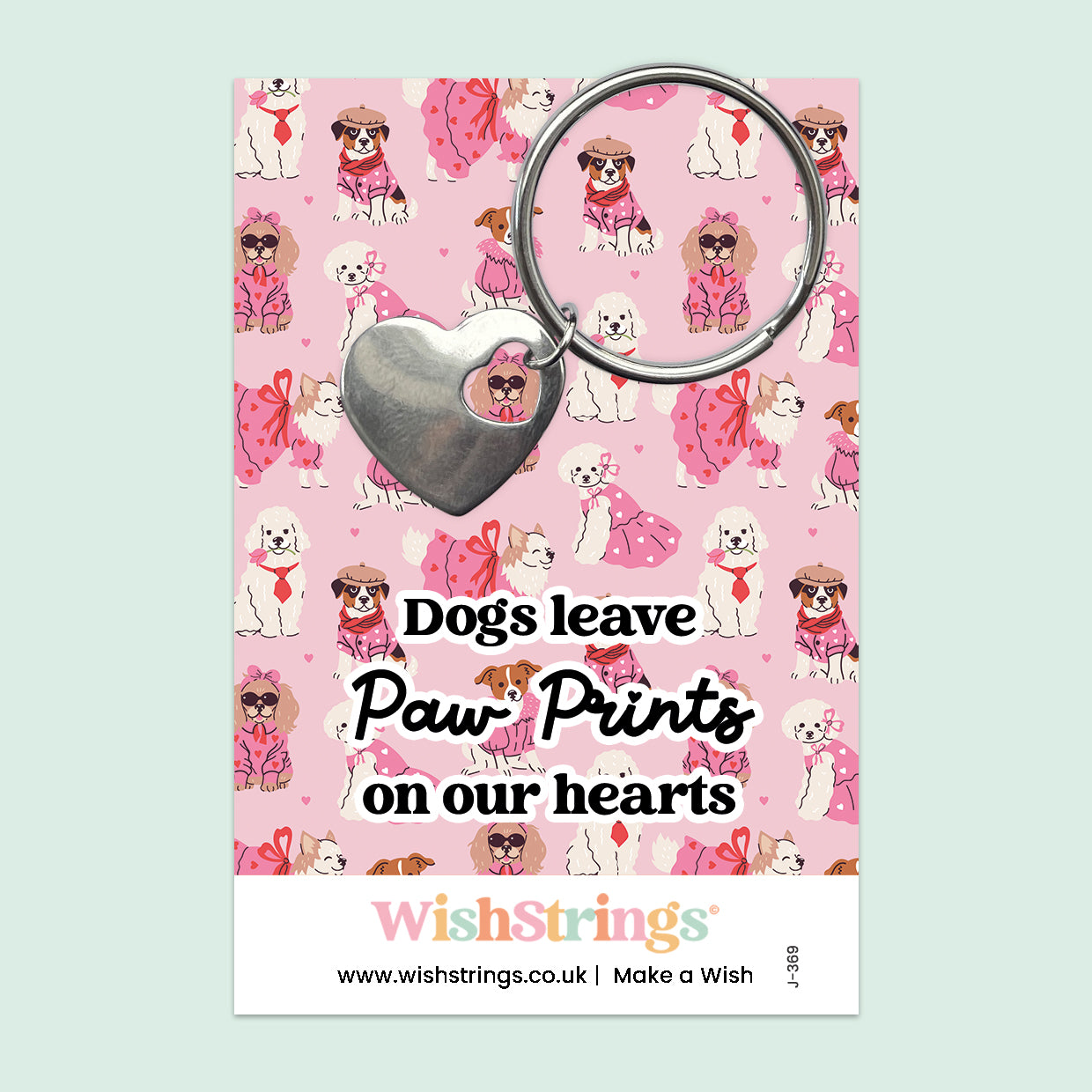 Dogs Leave Paw Prints on Our Hearts - Heart Keyring