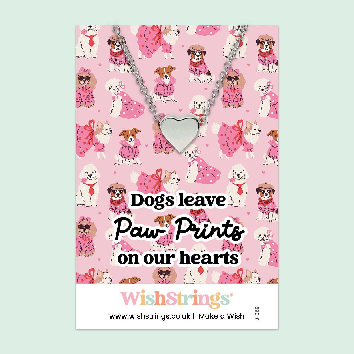 Dogs Leave Paw Prints on Our Hearts - Heart Necklace