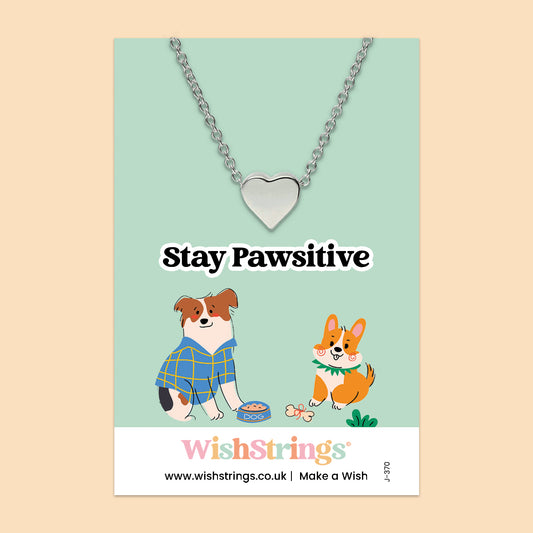 Stay Pawsitive - Heart Necklace