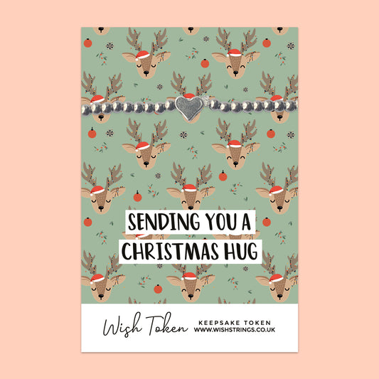 Reindeer, Christmas Hug - Heart Stretch Bracelet