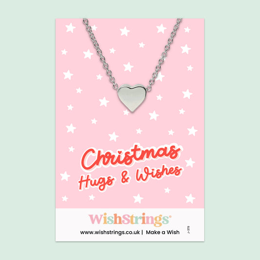 Christmas, Hug & Wishes - Heart Necklace
