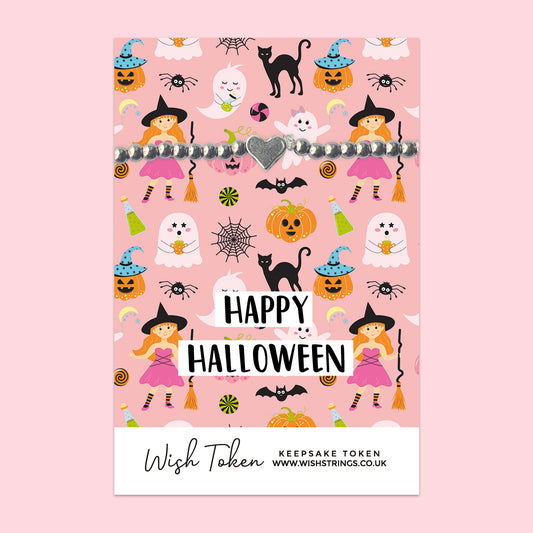 Happy Halloween, Witches - Heart Stretch Bracelet