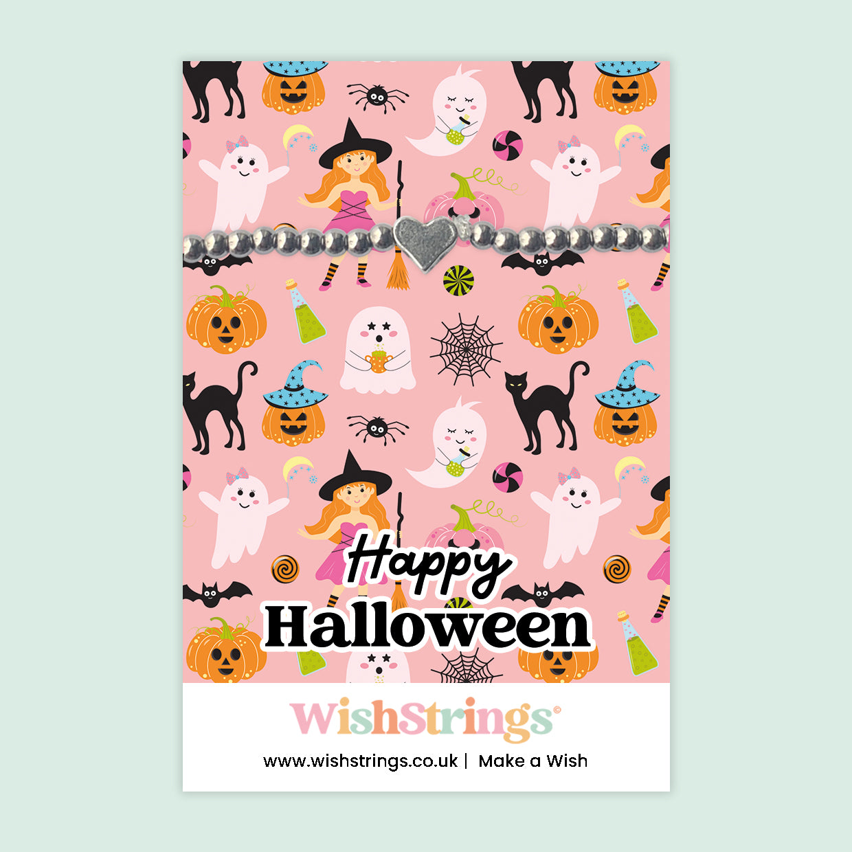 Happy Halloween, Witches - Heart Stretch Bracelet