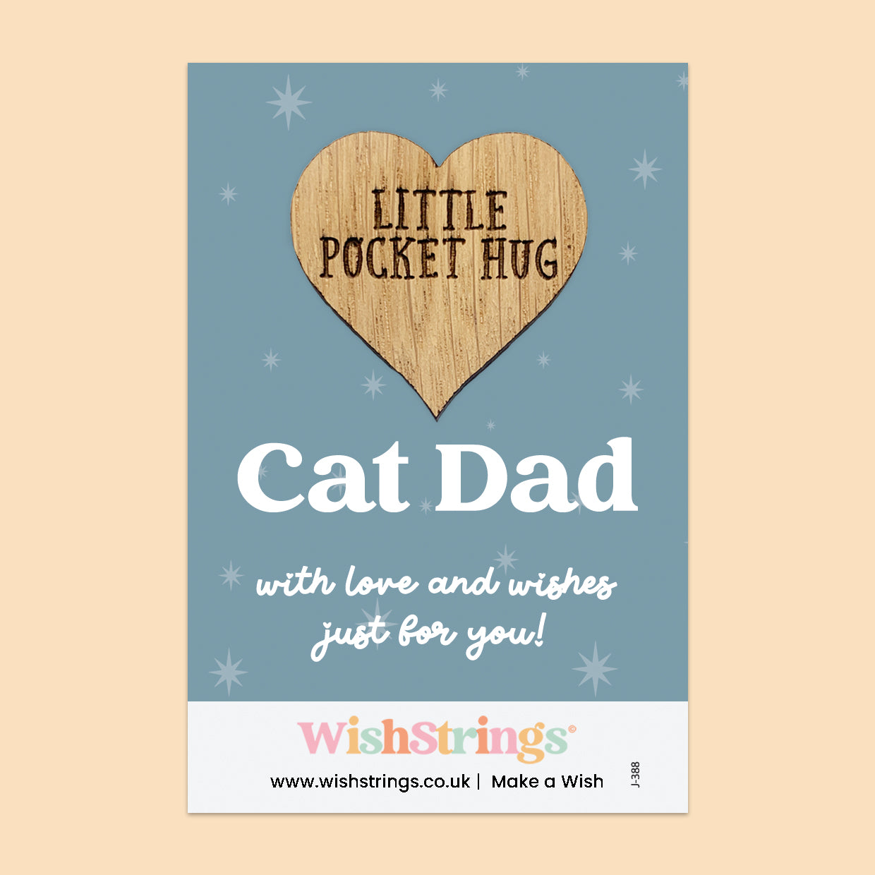 WishStrings Pocket Hug – Cat Dad Heart Token Gift | Pet Lover Gift | From Cat | Funny Keepsake | Thinking of You | Letterbox Gift | Father's Day