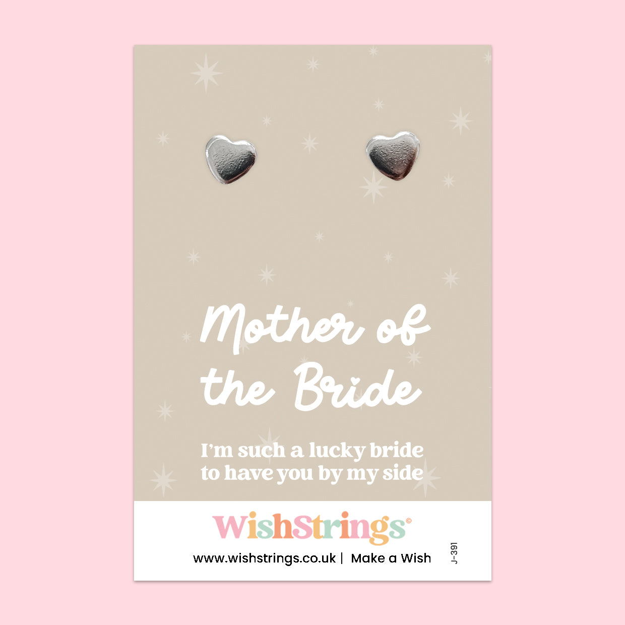 Mother of the Bride - Silver Heart Stud Earrings | 304 Stainless - Hypoallergenic