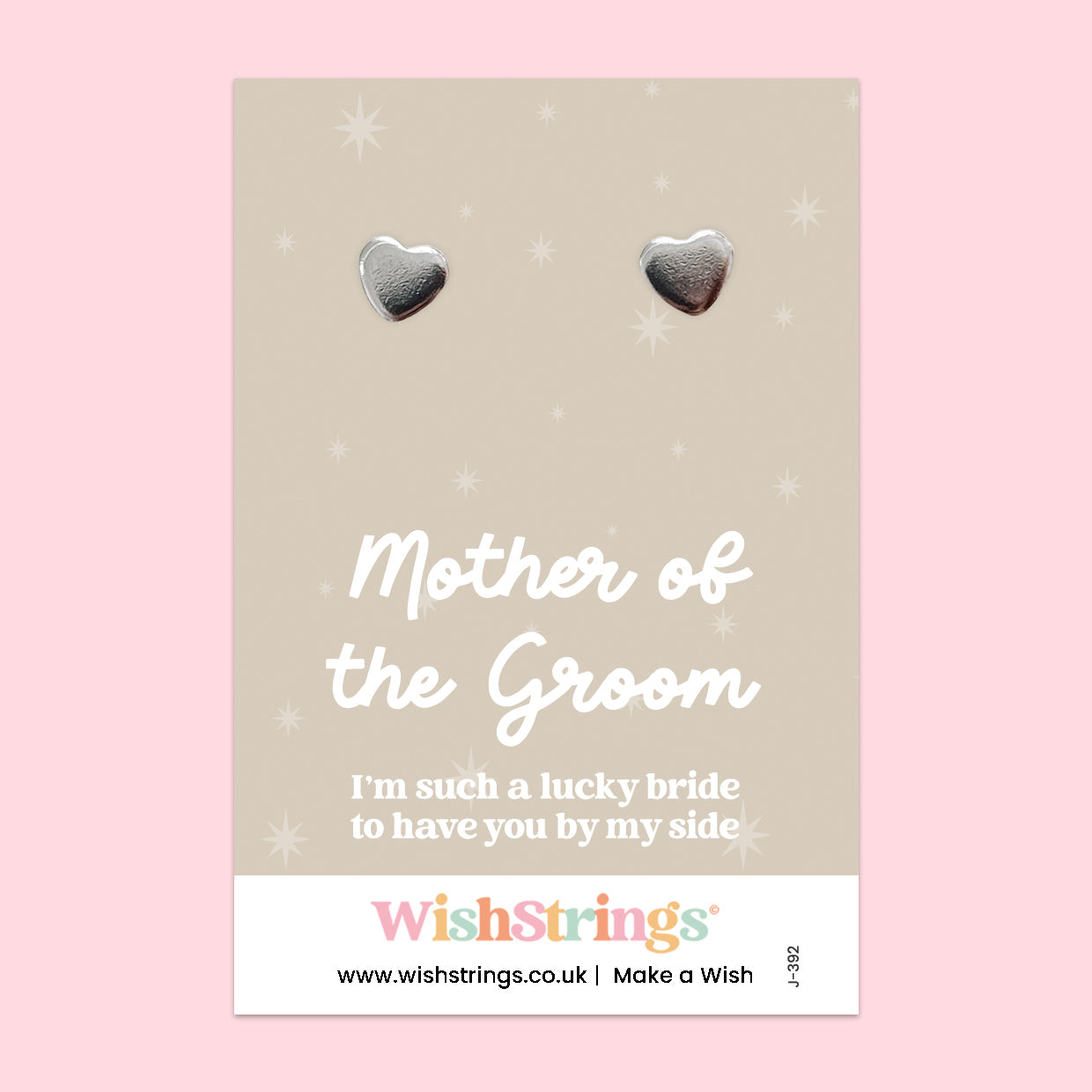 Mother of the Groom - Silver Heart Stud Earrings | 304 Stainless - Hypoallergenic