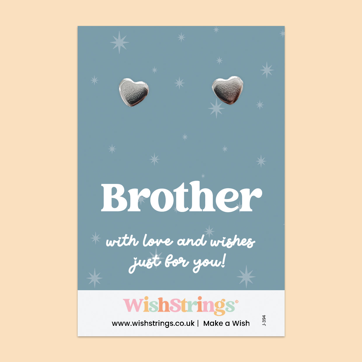 Brother - Silver Heart Stud Earrings | 304 Stainless - Hypoallergenic