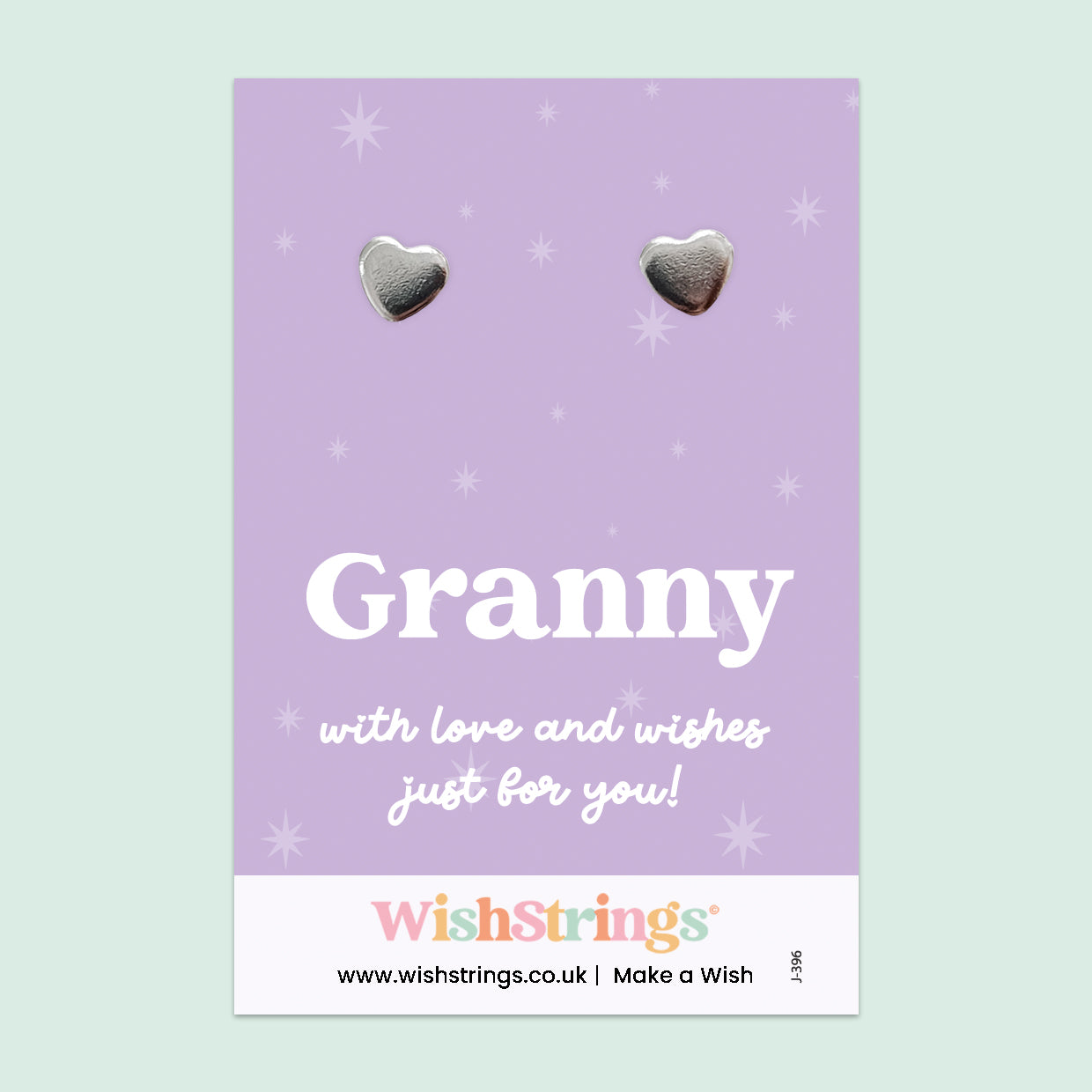 Granny - Silver Heart Stud Earrings | 304 Stainless - Hypoallergenic