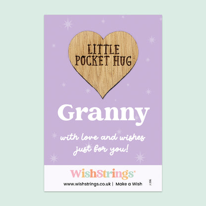 WishStrings Pocket Hug – Granny Heart Token Gift | Thinking of You | Grandparent Gift | Birthday Gift | Letterbox Hug | Special Granny Keepsake