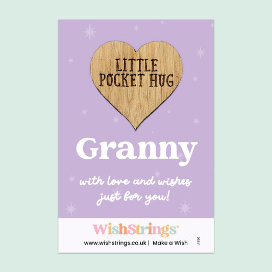 WishStrings Pocket Hug – Granny Heart Token Gift | Thinking of You | Grandparent Gift | Birthday Gift | Letterbox Hug | Special Granny Keepsake
