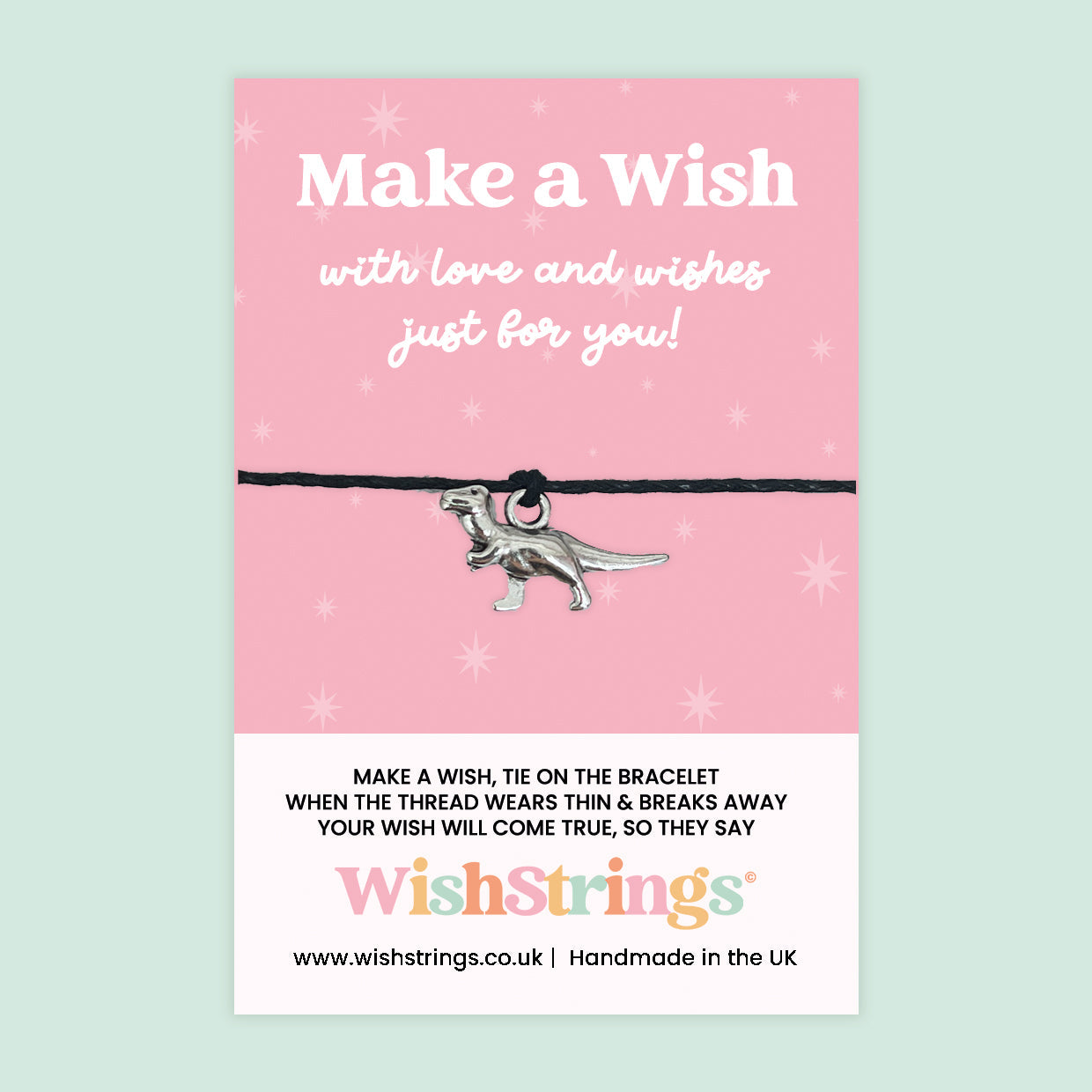 Dinosaur - WishStrings Wish Bracelet, Limited Edition Charm - LEWS020