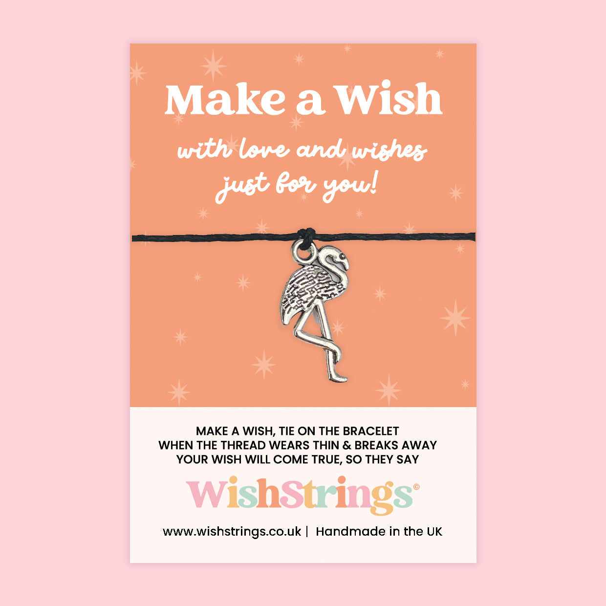 Flamingo - WishStrings Wish Bracelet, Limited Edition Charm - LEWS028