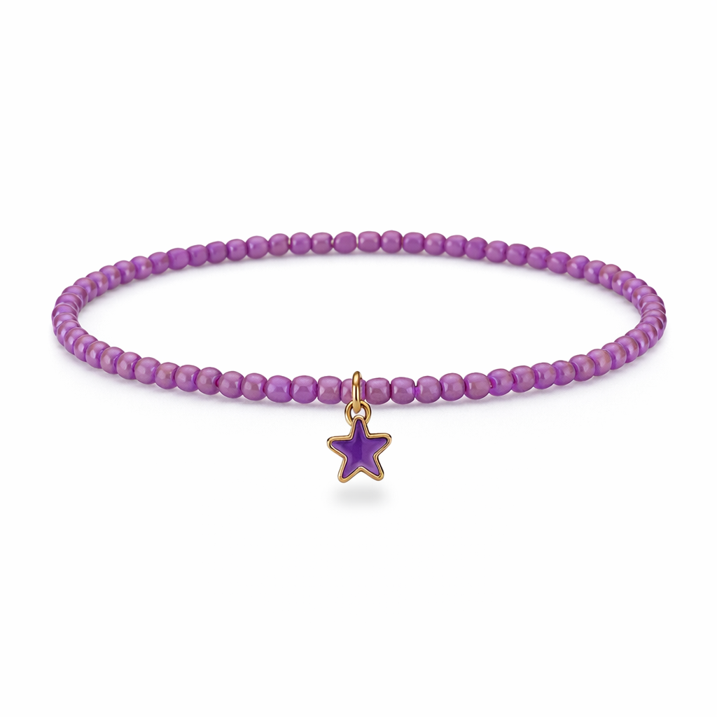 Star - Purple Seed Beads