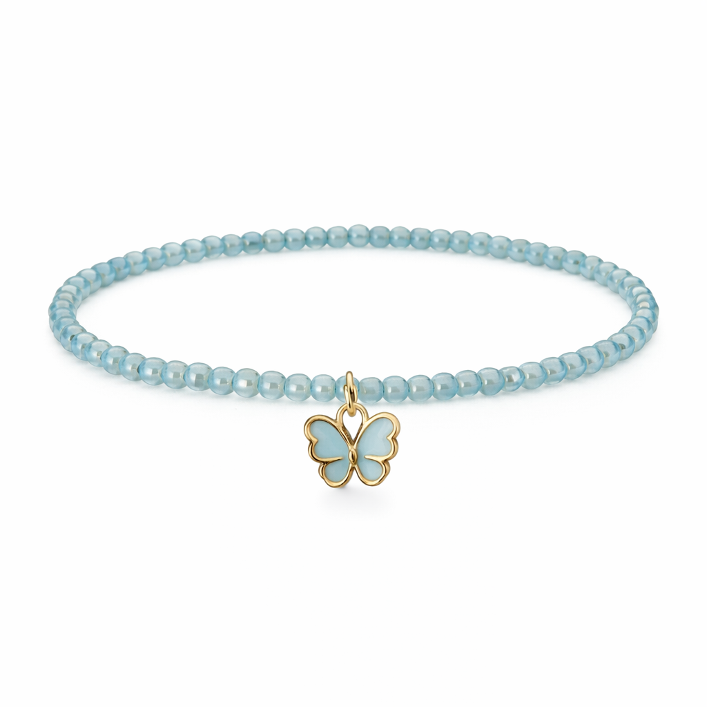 Butterfly - Blue Seed Beads