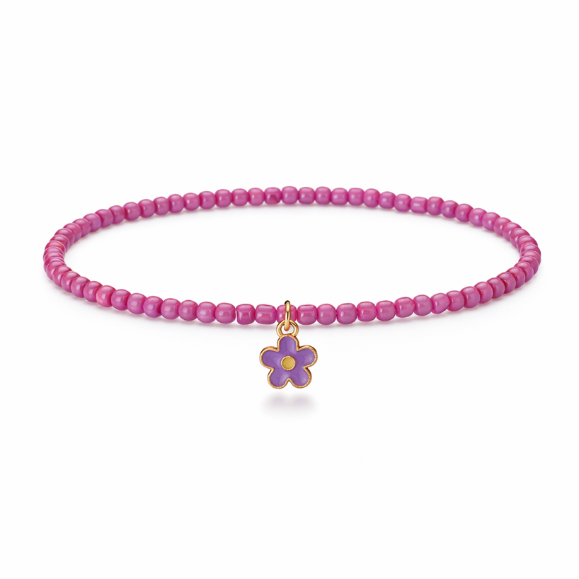 Flower - Purple Seed Beads