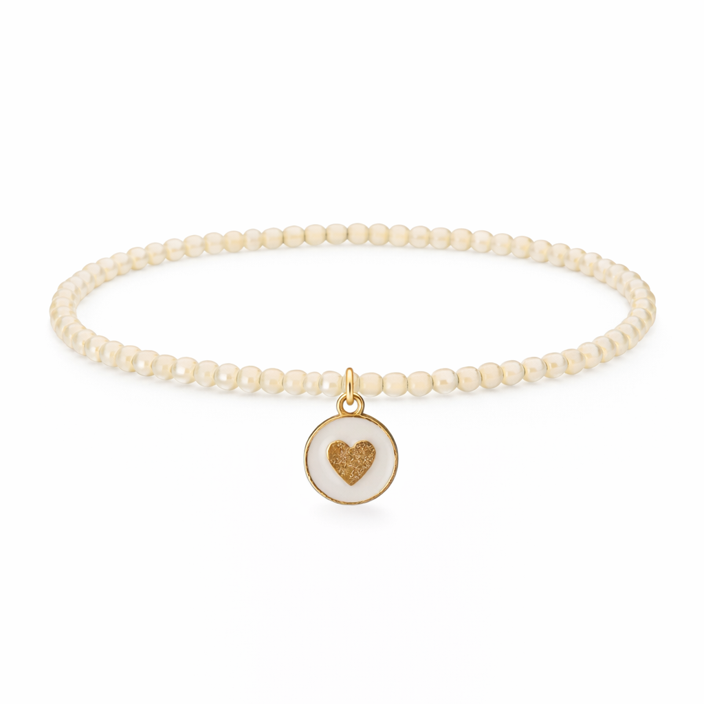 Heart - Peach Seed Beads