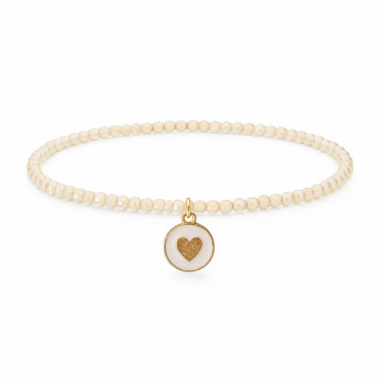 Heart - Peach Seed Beads