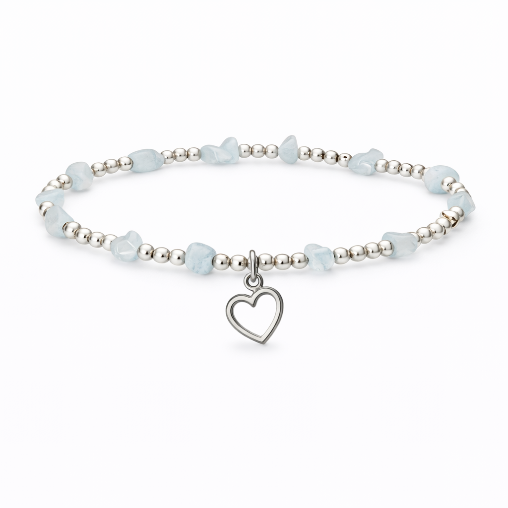 Heart - Gemstone Beaded Bracelet