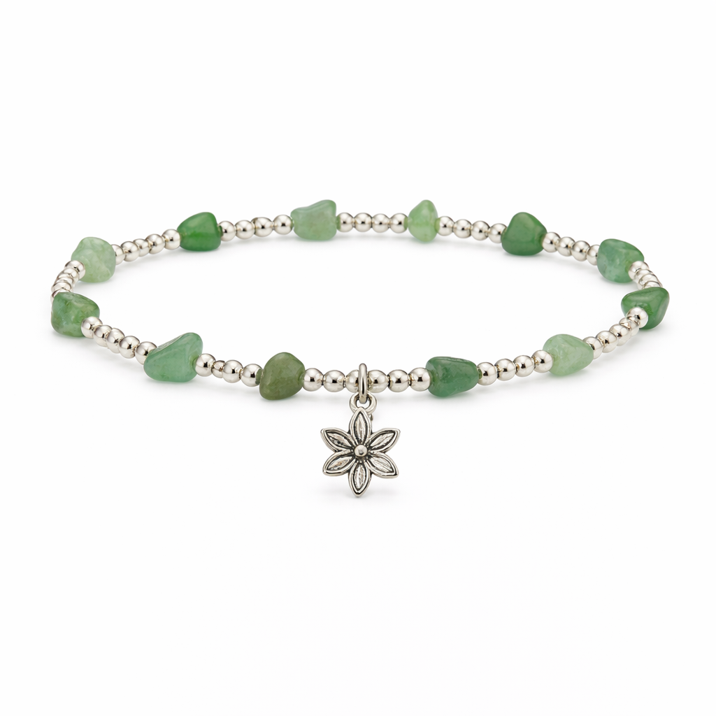 Flower - Gemstone Beaded Bracelet