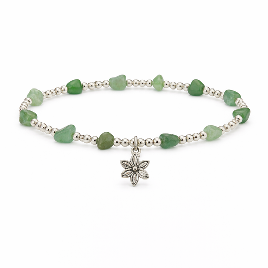 Flower - Gemstone Beaded Bracelet
