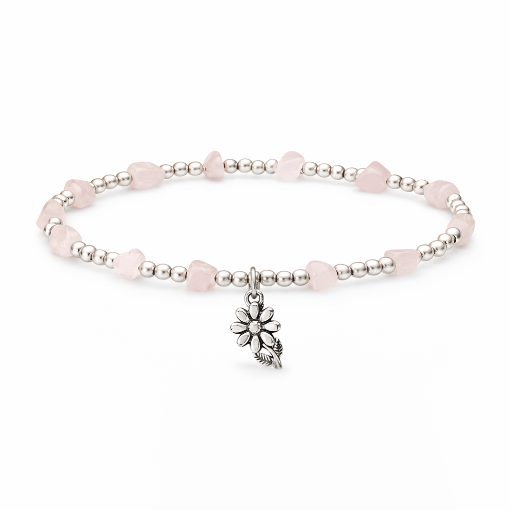 Flower - Gemstone Beaded Bracelet