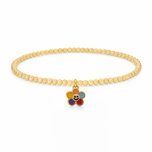 Smile, Flower - Yellow Seed Beads