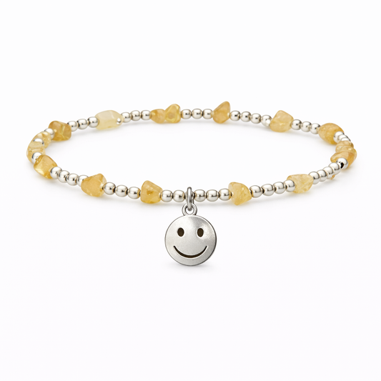 Smiley Face - Gemstone Beaded Bracelet