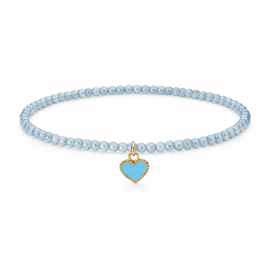 Heart - Blue Seed Beads
