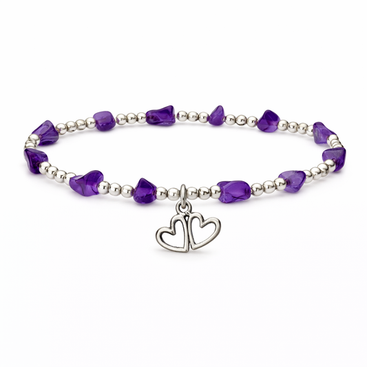 Hearts - Gemstone Beaded Bracelet