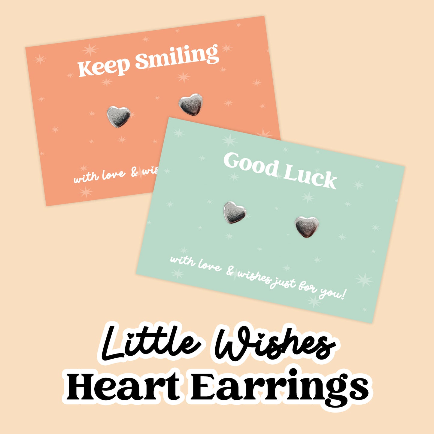 Little Wishes® Heart Stud Earrings- Choose Design | Stainless Steel Earrings on Themed Gift Card | Choose Your Own Design for All Occasions