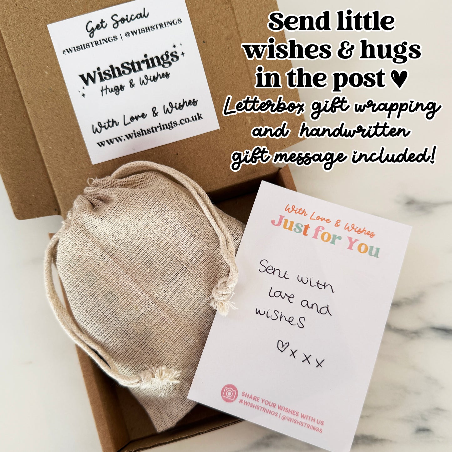 Sending Love Gift Bundle Collection | WishStrings & Pocket Hugs | Thoughtful Letterbox Gifts with Handwritten Note