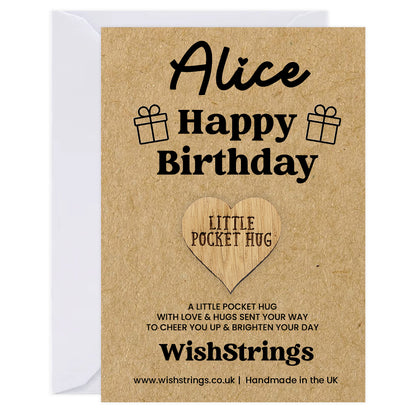 Personalised Pocket Hug – Happy Birthday Token Gift | Custom Name Keepsake for Kids, Friends & Loved Ones
