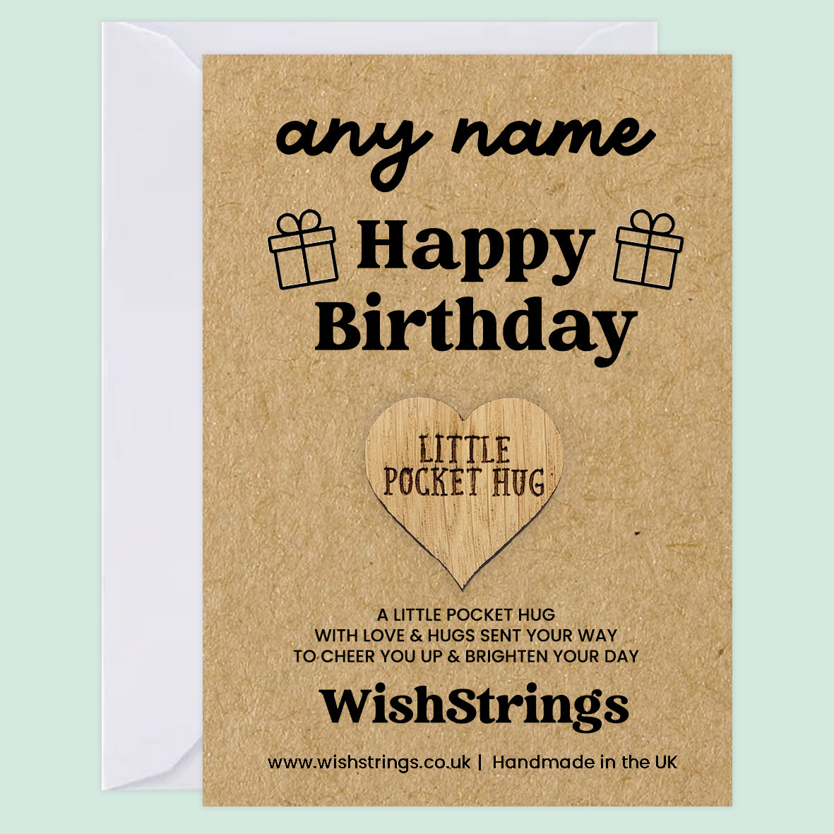 Personalised Pocket Hug – Happy Birthday Token Gift | Custom Name Keepsake for Kids, Friends & Loved Ones