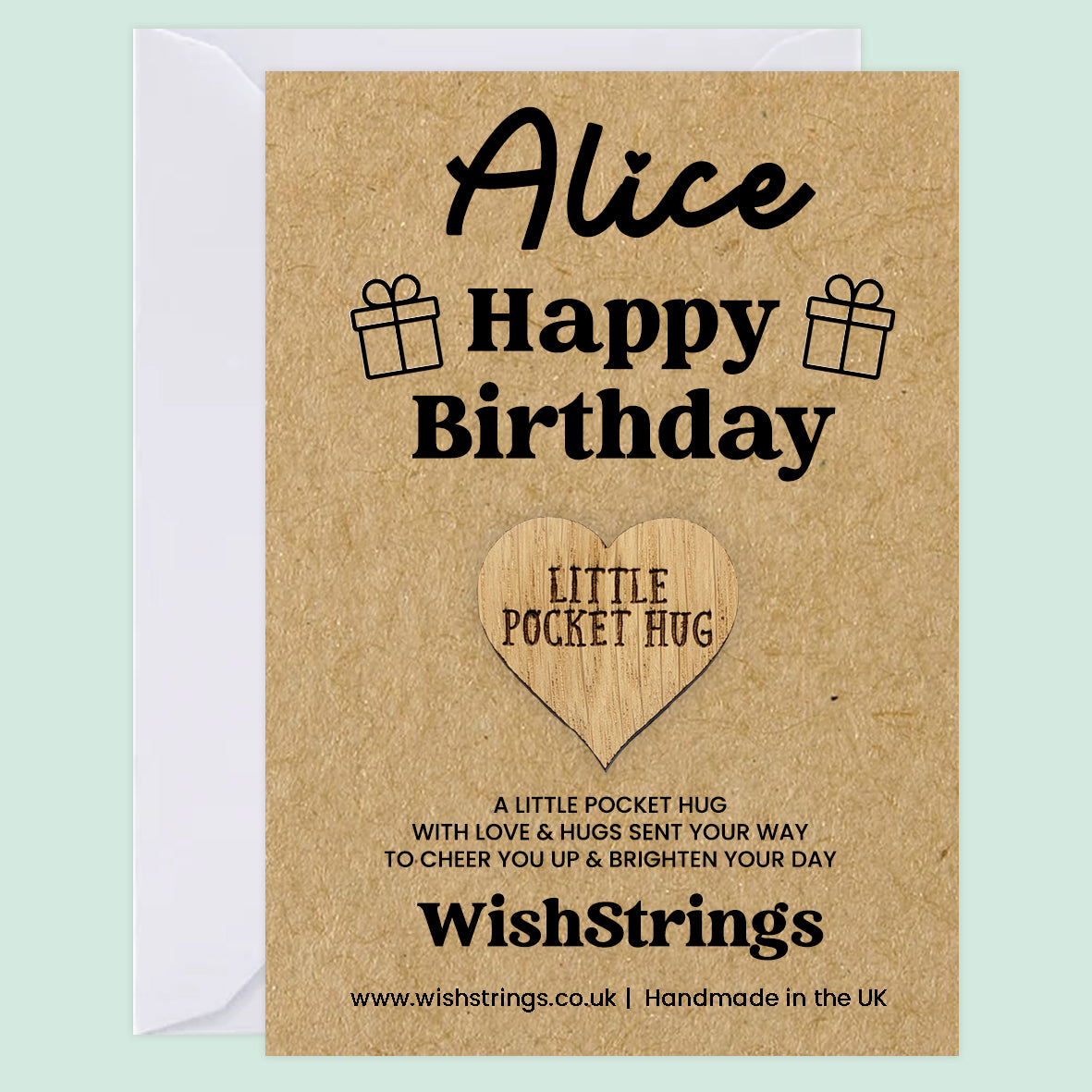 Personalised Pocket Hug – Happy Birthday Token Gift | Custom Name Keepsake for Kids, Friends & Loved Ones
