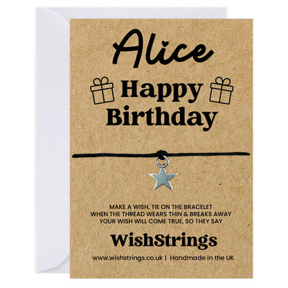 Personalised Birthday Wish Bracelet – Bespoke “Happy Birthday” Gift with Custom Name & Charm