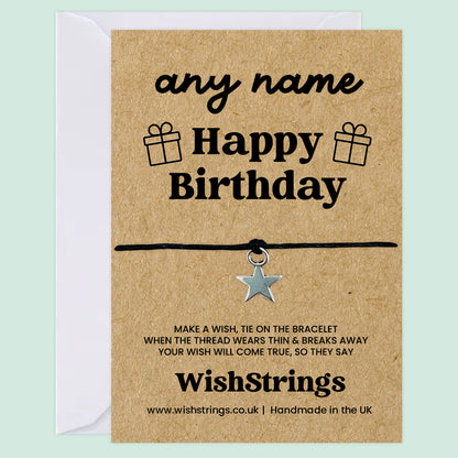 Personalised Birthday Wish Bracelet – Bespoke “Happy Birthday” Gift with Custom Name & Charm