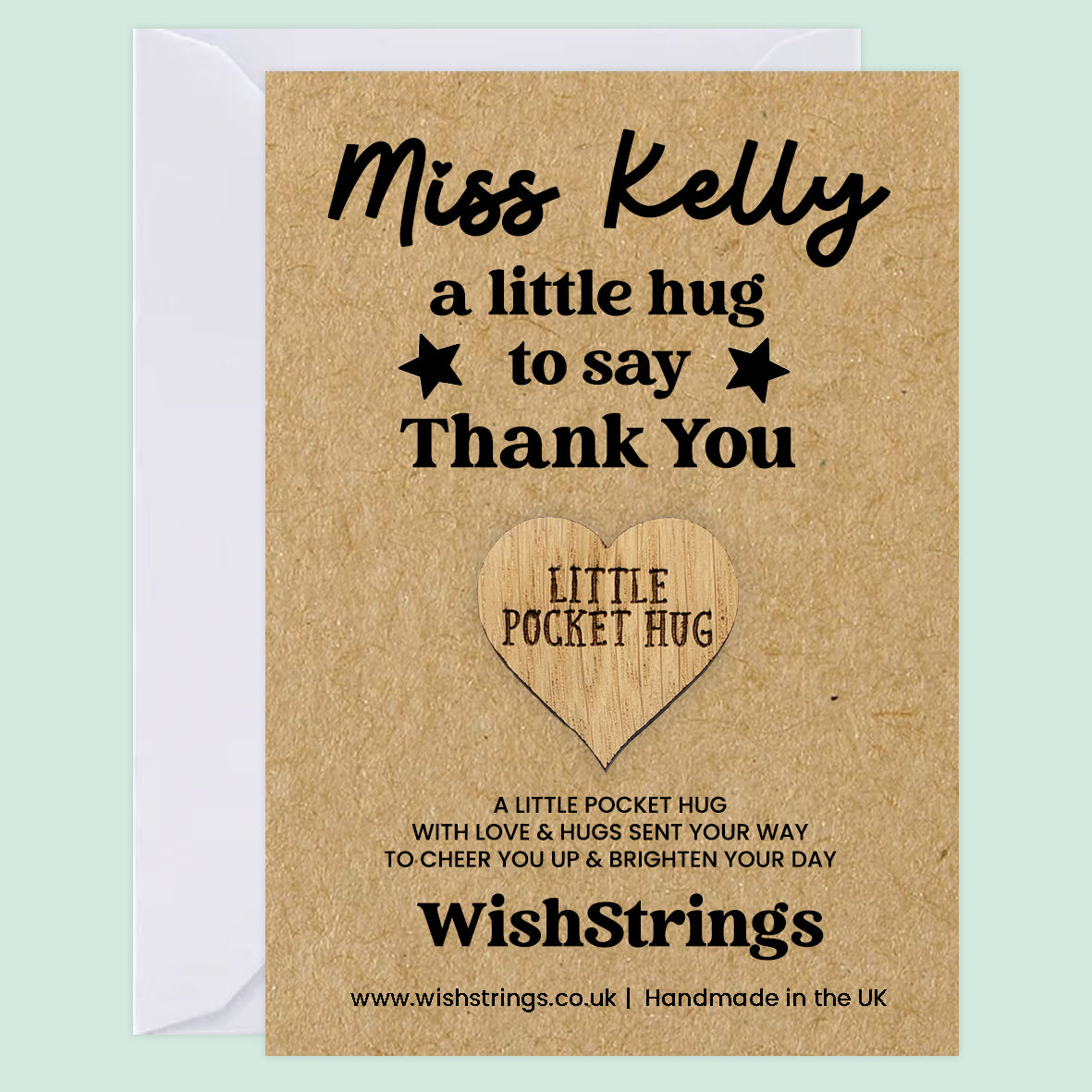 Personalised Pocket Hug – Thank You Gift with Custom Name | Teacher, TA or Special Someone Keepsake