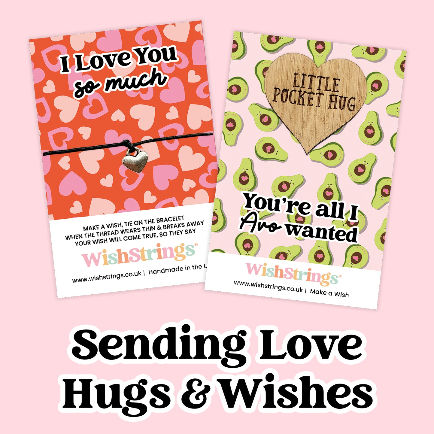 Sending Love Collection – WishStrings Wish Bracelets & Pocket Hug Tokens | Heartfelt Little Gifts for Comfort, Care & Positivity | Handmade UK Keepsakes