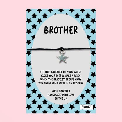 WishStrings ‘Brother’ Wish Bracelet on Gift Card | Thoughtful Gift for Brother | Meaningful Keepsake for Birthday, Christmas or Just Because