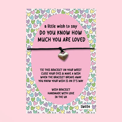 WishStrings ‘Do You Know How Much You Are Loved’ Wish Bracelet on Gift Card | Thoughtful Gift for Loved Ones | Uplifting Keepsake of Love and Support